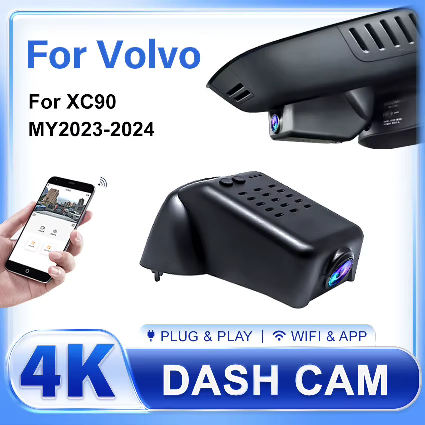 CARBAOHUI 4K UHD Dashcam mit WIFI für Volvo XC90 2023-2024, Plug-and-Play Auto-DVR Aufnahmegerät, Schwarz - Bild 2