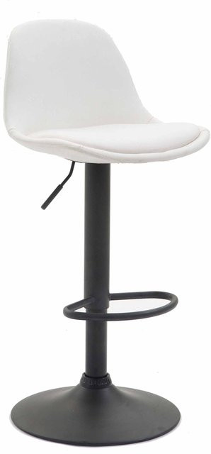 TPFLiving Barhocker Kilian Vollgepolstert in Kunstleder mit schwarzem Gestell, Farbe Weiß/Schwarz, B/T/H: 39 x 43 x 104 cm - Bild 1