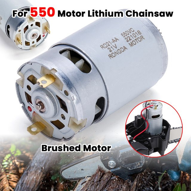 Alloet Mikromotor mit Bürstenmotor 21 V, 28000 U/min und 14 Zähnen, silberfarbenes Elektrowerkzeug-Zubehör für Mini-Sägenmotor, Getriebedurchmesser: 8,2 mm - Bild 1