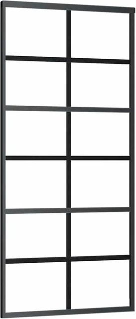 vidaXL Schiebetür aus ESG-Glas und Aluminium in Schwarz, B/H: 90 x 205 cm - Bild 1