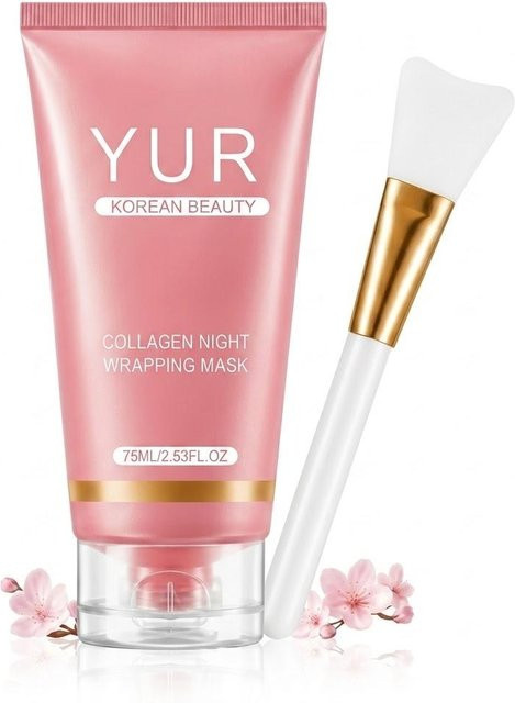 YUR Kollagen Nacht-Wickelmaske für das Gesicht, 75 ml, Kollagen, Niacinamid, Hyaluronsäure - Bild 1