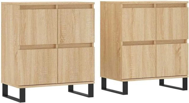 vidaXL Sideboard Set 2 Stück Sonoma Eiche Holzwerkstoff Braun B: 120 cm, H: 70 cm, T: 35 cm - Bild 1
