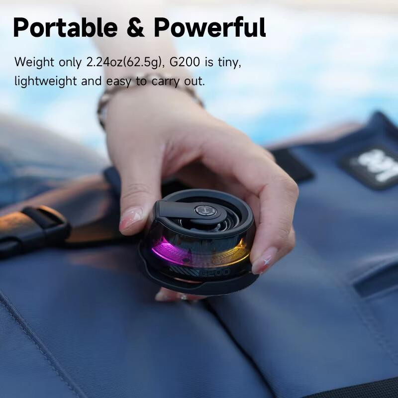 G200 Bluetooth 5.3 Mini-Lautsprecher mit RGB-Beleuchtung und Magnetfunktion, Tragbarer Multifunktions-Lautsprecher, Weiß - Bild 4