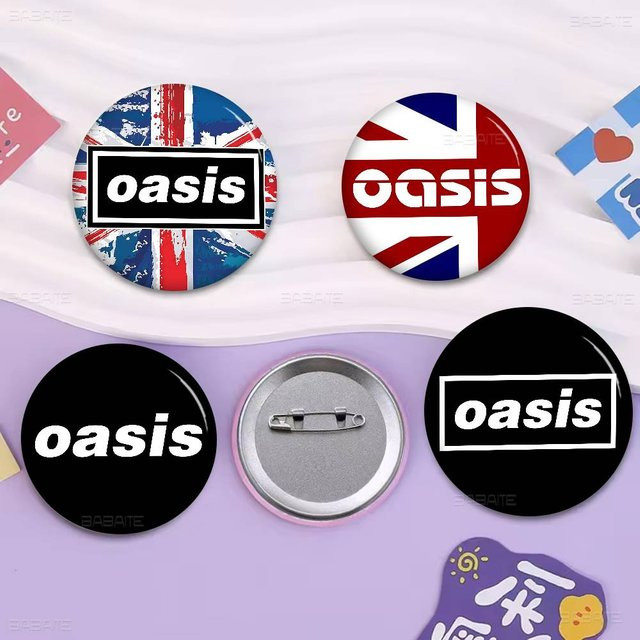 Oase Button Pin Brosche, Weißblech, Unisex - Bild 1