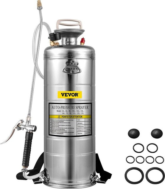 Buying Solutions, MB Manuelles Drucksprühgerät aus Edelstahl in Silber, 12 l - Bild 1