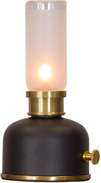 PR Home Frida Tischleuchte in Schwarz, dimmbar mit LED und Akku, Retro-Design aus Metall und Glas, B/T/H: 22 x 11 x 22 cm - Bild 1