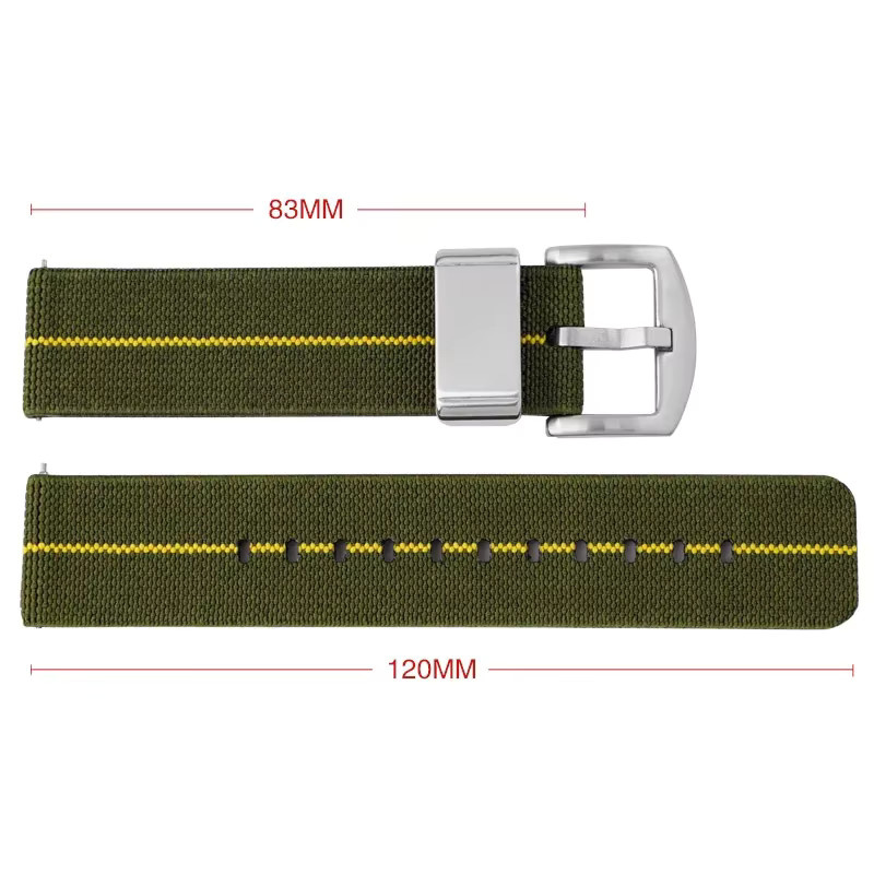 olevo Uhrenarmband Nylon Canvas, Schwarz, Unisex - Bild 3