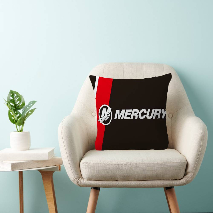 M-Mercurys Racing Kissenbezug aus Peach Skin für Sofakissen, B/H: 45 x 45 cm, Schwarz Rot Weiß - Bild 1