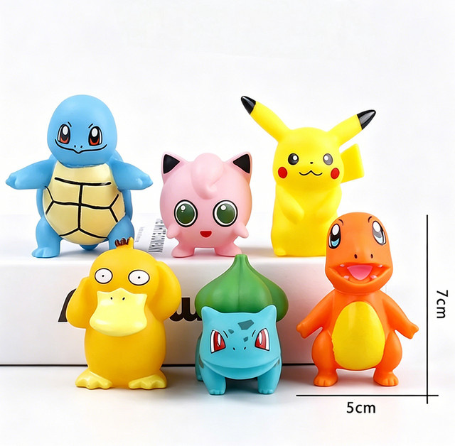 Bandai Pokémon Anime-Figuren, 6-teiliges Set, Taschenmonster-Modell - Bild 1