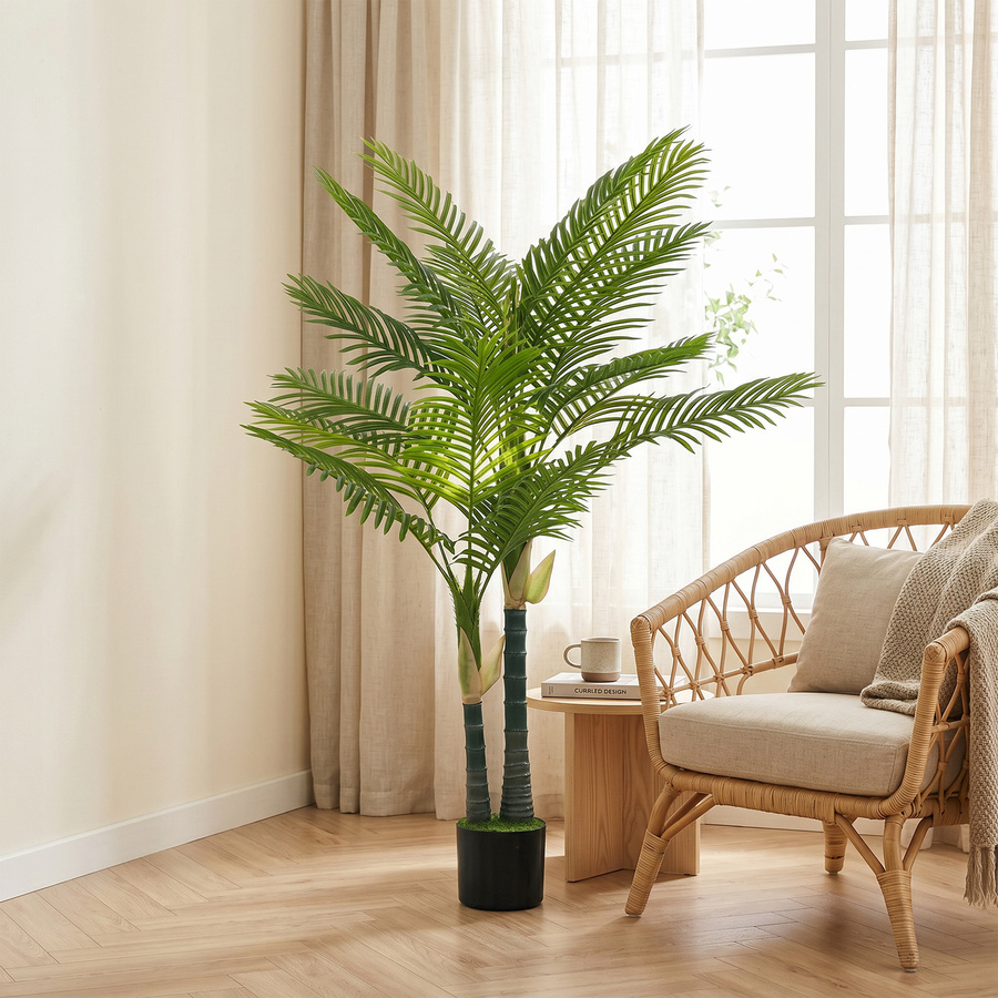 HOMCOM Künstliche Palme in Grün mit 16 Palmenwedeln und Topf, Höhe: 150 cm - Bild 2