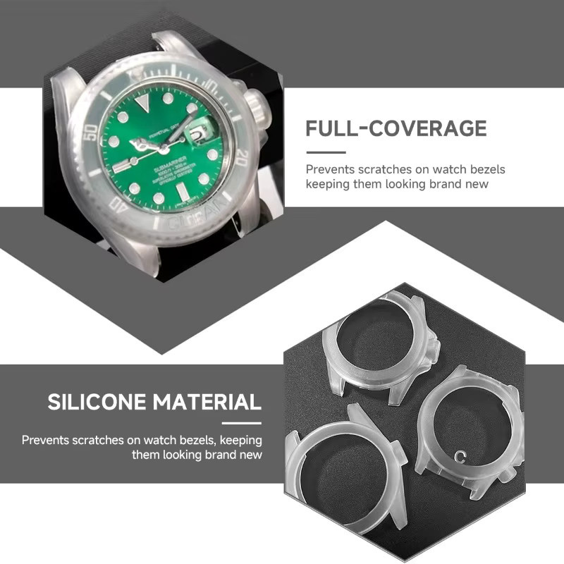 CAOWTAN Uhrenschutzhülle Silikon, transparent, weiß, für Rolex Water Ghost DayTona 40 mm - Bild 5