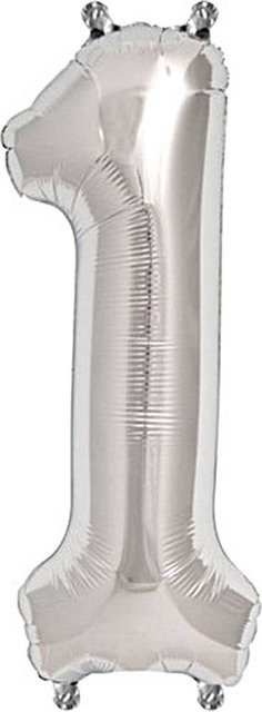 Rico Design Folienballon Zahl in Silber, Höhe: 36 cm - Bild 1