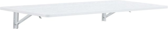 okwish Klapptisch aus MDF zur Wandmontage für Küche und Home Office, Weiß, B: 114 cm, T: 56 cm, H: 18 cm - Bild 1