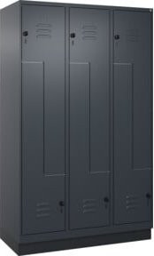 C+P Z-Spind Classic PLUS mit 6 Fächern und Sockel, Anthrazit/Schwarz, H x B x T: 195 x 120 x 50 cm - Bild 1