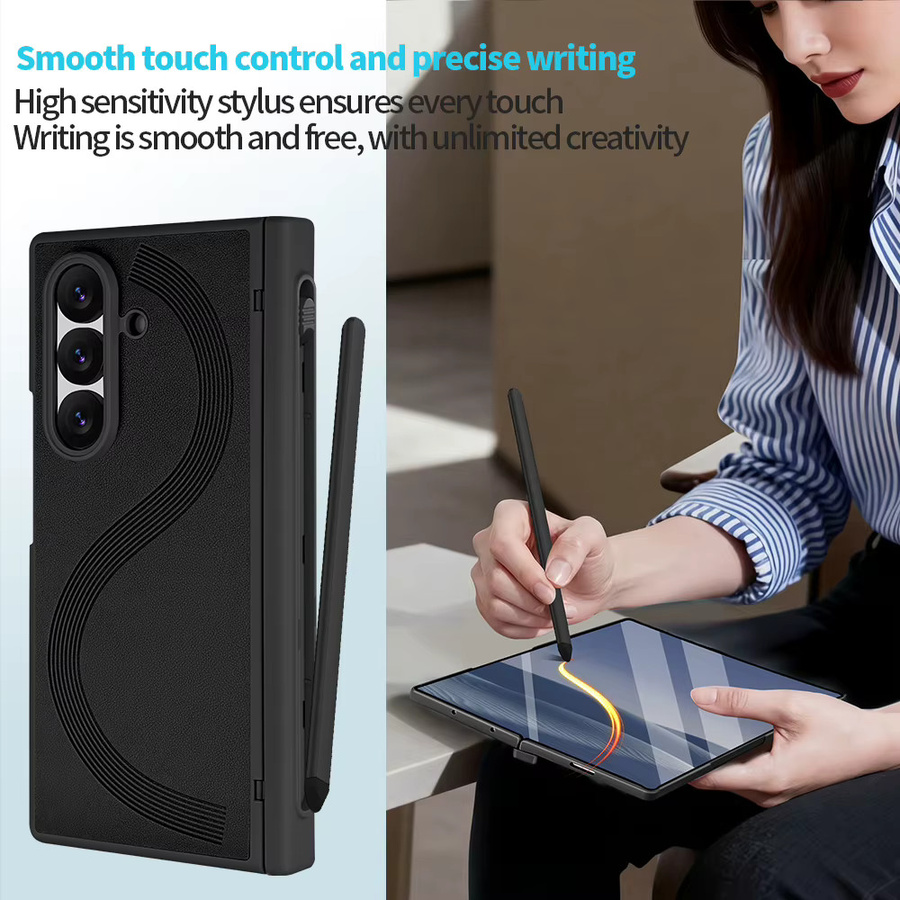 Magnetische Schutzhülle mit vollständiger Abdeckung inklusive S-Pen und Frontscheiben-Glasfolie für Samsung Galaxy Z Fold 7 und Fold 6 in Schwarz - Bild 6
