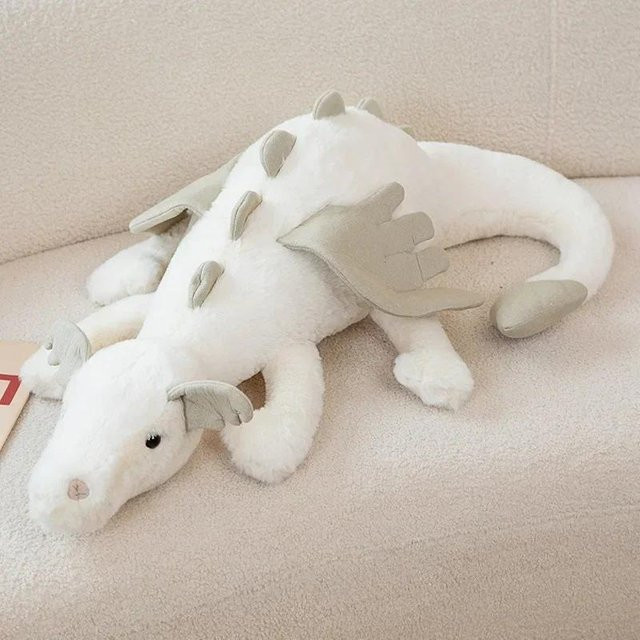 Kleiner Drache, Plüschspielzeug, weiß, grün, 30cm - Bild 1