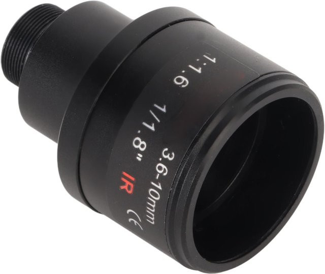 Andoer 6MP CCTV-Kamera Objektiv mit manuellem Zoom und Fokus, Brennweite 3,6-10 mm, Blende F1.6, M12-Mount, Schwarz - Bild 1