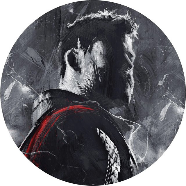 Selbstklebende Komar Vliesfototapete Avengers Thor Painting, Durchmesser: 125 cm, Multicolour - Bild 1