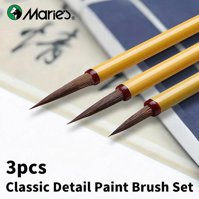 Marie's 3er-Pack Detail-Aquarellpinsel-Set in Multicolour für Kalligraphie und chinesische Malerei - Bild 1