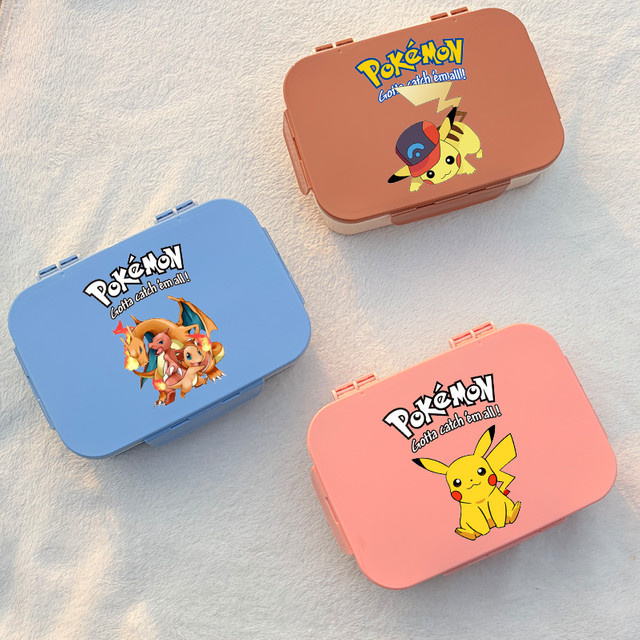 Bandai Anime Lunchbox Glurak Bento-Box mit Löffel und Gabel, 1200 ml, Mehrfarbig - Bild 1