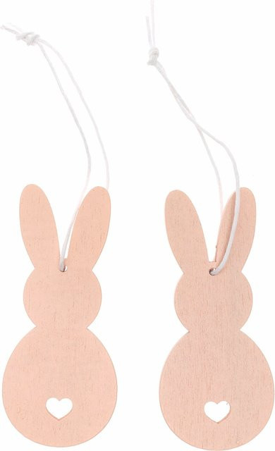 Rico Design Holzhänger Hase in Puder, 2 Stück - Bild 1