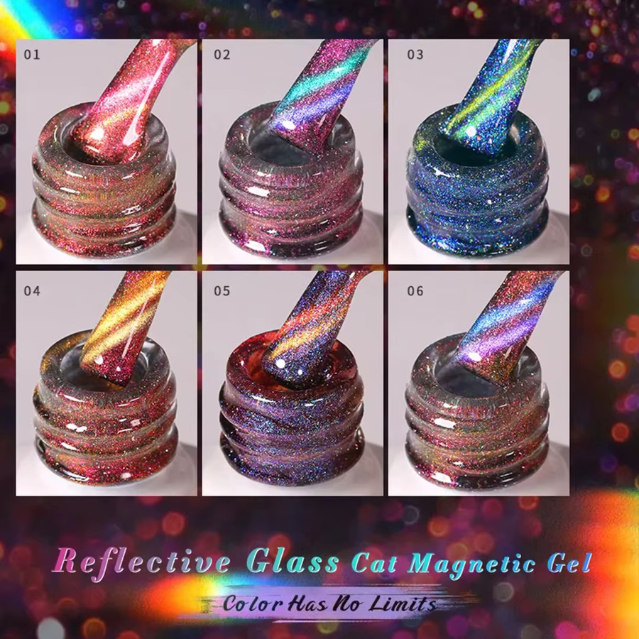 XEIJAYI Magnet Gel Nagellack Set, 6x 10 ml, Schimmernd - Bild 4