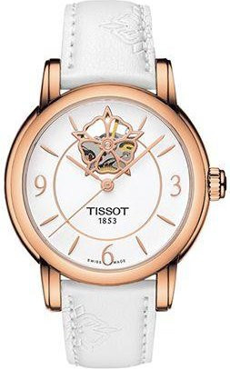 Tissot Armbanduhr Automatik, Edelstahl Gehäuse, 35 mm, Lederarmband, Weiß - Bild 1