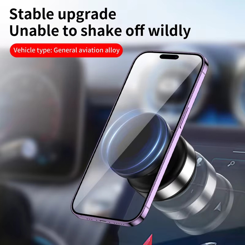 Auto-Magnethalterung aus Aluminiumlegierung mit Vakuum-Adsorption und 360 Grad Drehung in Silber für Smartphones und iPhone - Bild 3