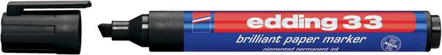 Edding 33 Brilliant Papermarker Permanent mit Keilspitze in Schwarz (1-5 mm) - Bild 1