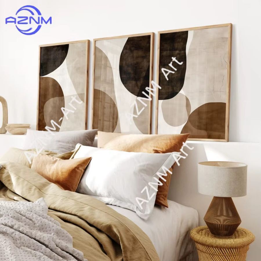 KAYOU Abstrakte Wandkunst in Beige und Braun mit organischen Formen für eine minimalistische Dekoration - Bild 2