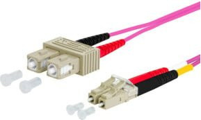 BTR NETCOM Duplex-Glasfaserkabel OM4 mit LC/SC-Steckern, Multicolour, Länge: 1 m - Bild 1