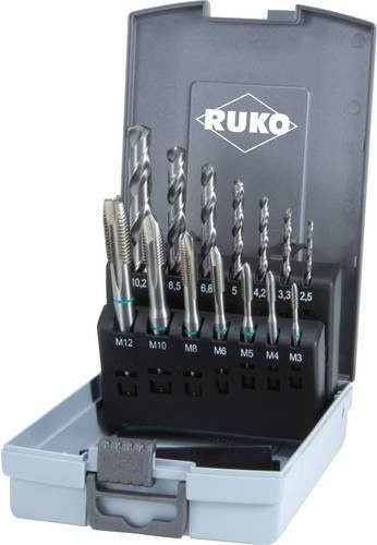 RUKO Maschinengewindebohrer-Set 14-teilig aus HSS in Silber - Bild 1