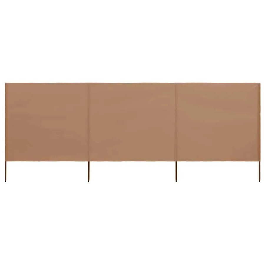 vidaXL 3-teiliges Windschutzgewebe aus Polyester in Taupe, Breite: 400 cm, Höhe: 80 cm - Bild 2