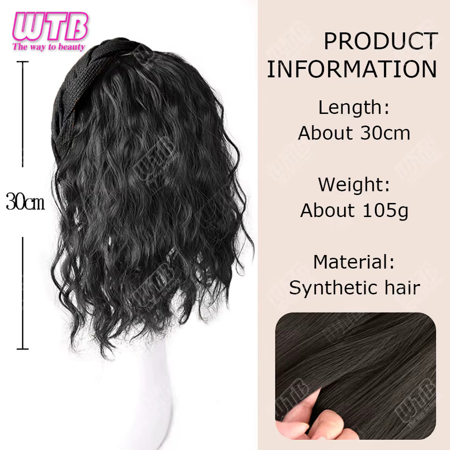 WTB Stirnband-Perücke, kurz gewellt lockig, synthetisch, Damen - Bild 3