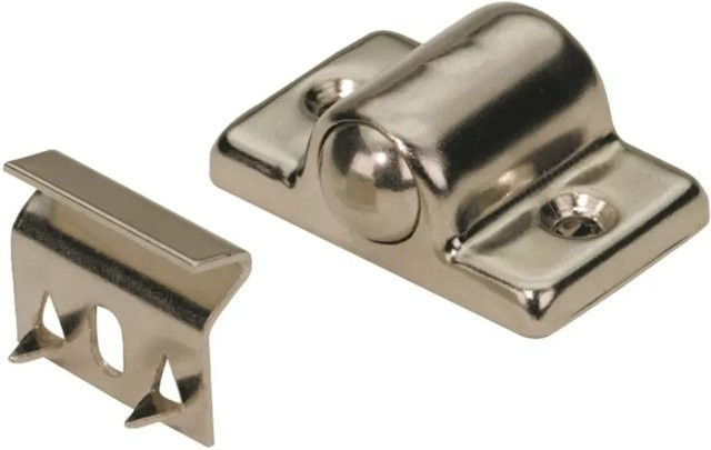 Hettich Kugelschnäpper aus Edelstahl, vernickelt, Farbe: Silber, B/T/H: 12 x 30 x 20 mm - Bild 1