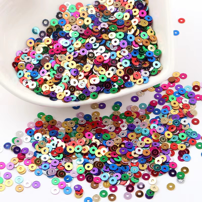 Runde flache Pailletten in verschiedenen Größen für DIY-Handwerk und Textilverzierung, Multicolour - Bild 2
