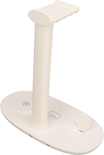 OutsideWorld 4 in 1 Kopfhörerständer mit 15W kabellosem Ladegerät und USB-C, Headset Ladestation in Weiß - Bild 1