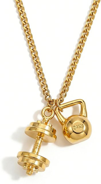 Ziruisp Anhänger Halskette, Edelstahl, Gold, Unisex - Bild 1