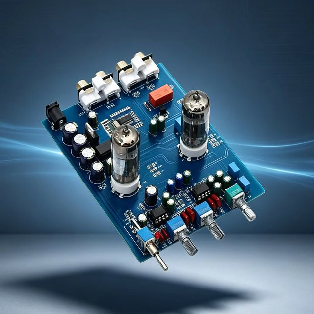YJCO HIFI 6J5 Röhren-Vorverstärker-Platine mit Bluetooth 5.0, Klangregelung für Höhen und Bass sowie NE5532 Op-Amp, DC12V - Bild 1