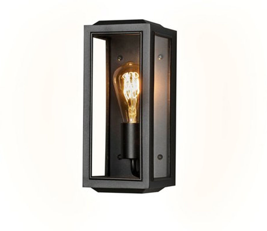 Konstsmide Wandleuchte Carpi in Schwarz für den Garten, dimmbar, IP44, E27, mit Glas und Metall - Bild 2