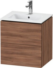 Duravit Waschtischunterschrank Compact L-Cube, wandhängend, Nussbaum Natur matt, B/H/T: 52 x 55 x 42,1 cm - Bild 1