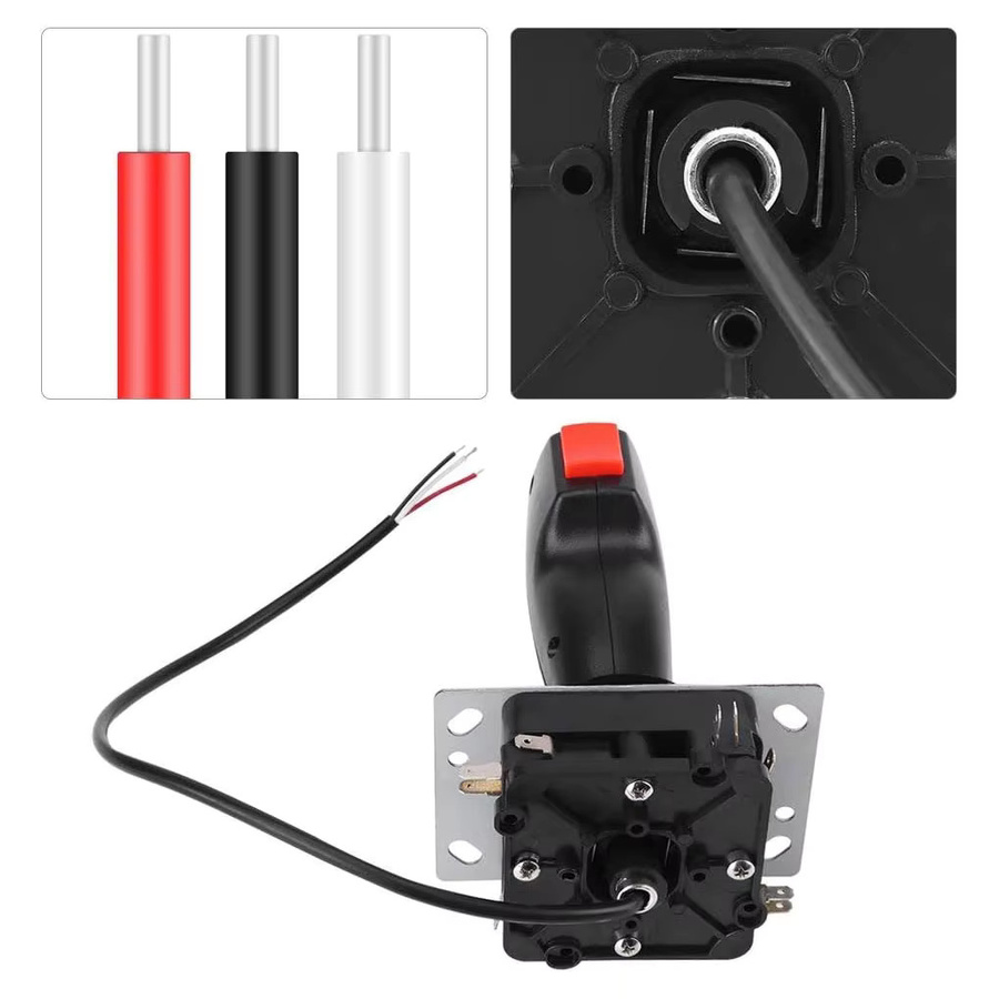 elenxs Arcade Joystick Flight Stick mit Vibrationstrigger, roter Fire Button und 8-Wege-Richtungssteuerung für DIY-Projekte - Bild 2