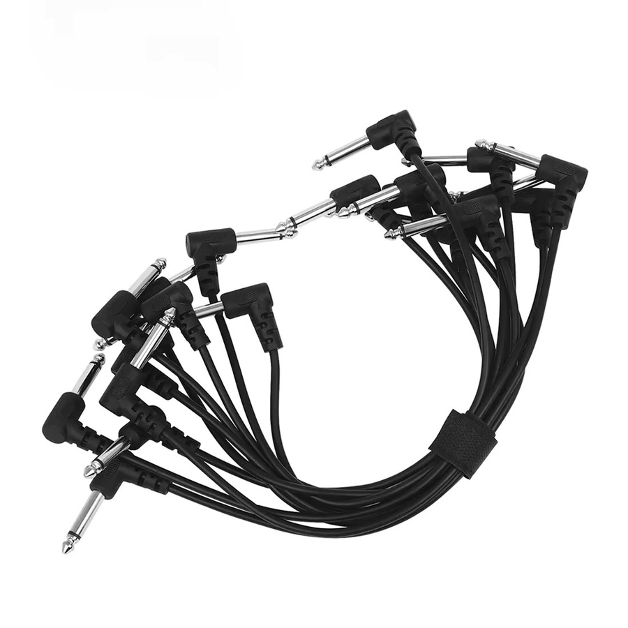 10 Stück Gitarreneffekt-Anschlusskabel Universal Schwarz mit 3,5 mm Klinkensteckern für Audio-Pedale - Bild 3