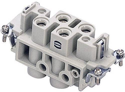 Harting Han Com 4 + 2 + PE Buchseneinsatz mit Schrauben, Grau - Bild 1