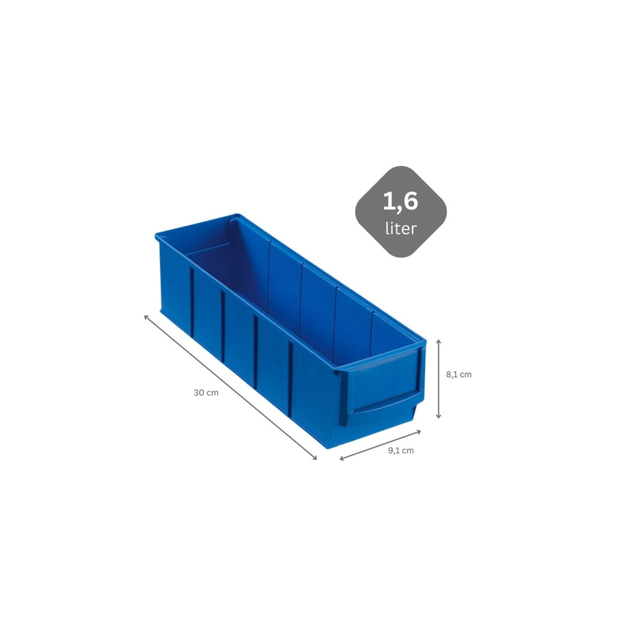 PROREGAL SparSet 10x Blaue Industriebox 300 S Sortimentskasten H x B x T: 8,1 x 9,1 x 30 cm - Bild 2