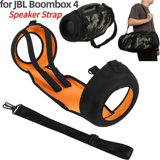EVA Lautsprecher Gurt Halter Träger für JBL Boombox 4 Schutzhülle mit Schultergurt in Schwarz und Orange - Bild 1