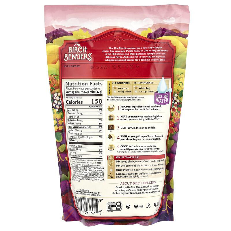Birch Benders Komplett-Pfannkuchen- & Waffelmix Ube Mochi 397 g - Bild 2