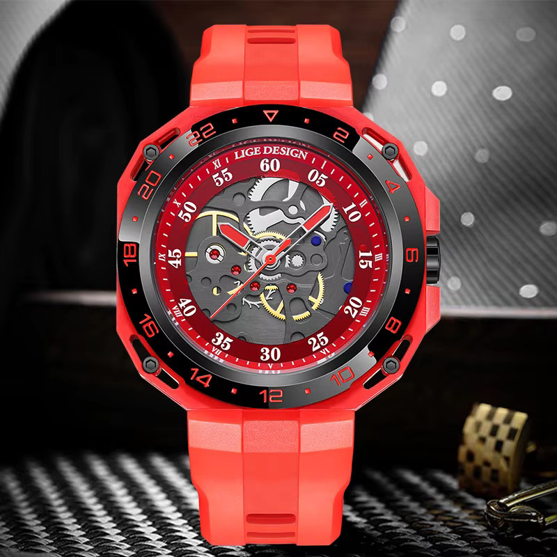 LIGE Armbanduhr Quarz, Silikon, Bunt, Herren - Bild 4
