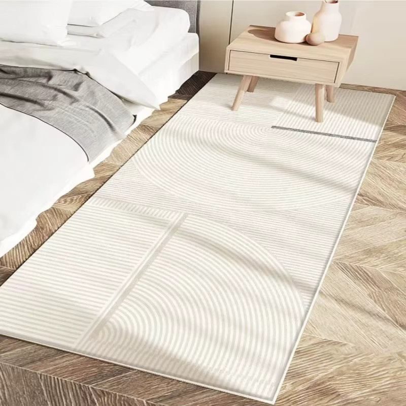 VIKAMA Schlafzimmer-Nachttischteppich im koreanischen Stil, cremefarben, B/T/H: 120 x 40 x 40 cm - Bild 1