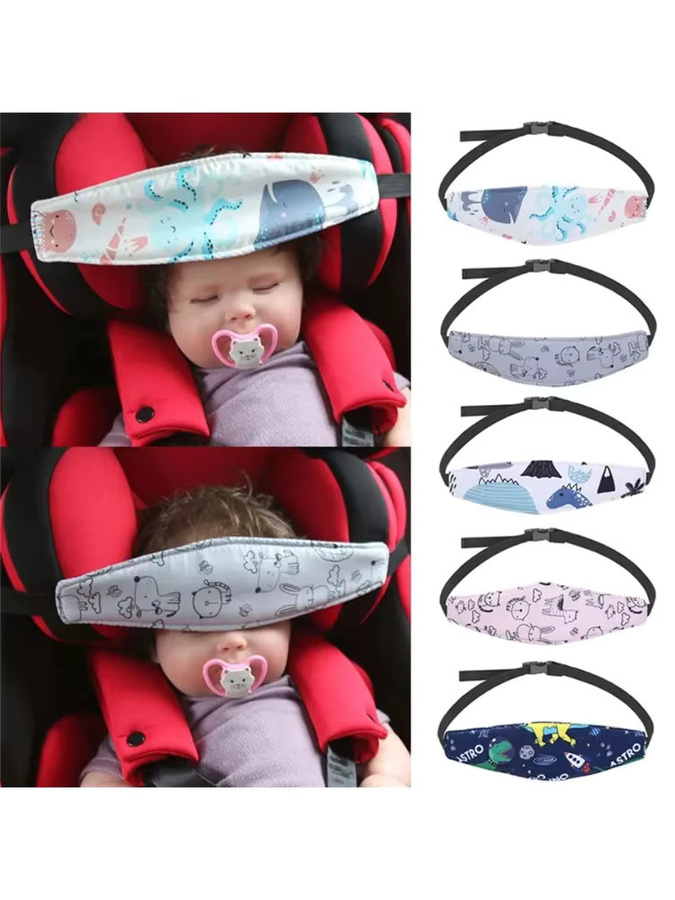 Verstellbare Baby Autositz Kopfstütze und Sicherheitskissen in Blau zur Schlafpositionierung für Jungen und Mädchen - Bild 6